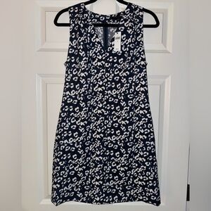 Banana republic dark blue cheetah print shift dress